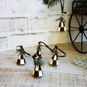 Buffalo Checked Christmas Tree Ornaments Courtly Holiday Decor Checked Bells